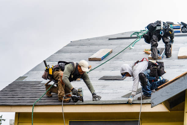 Professional Gutter Installation technician working in Center Point, NM